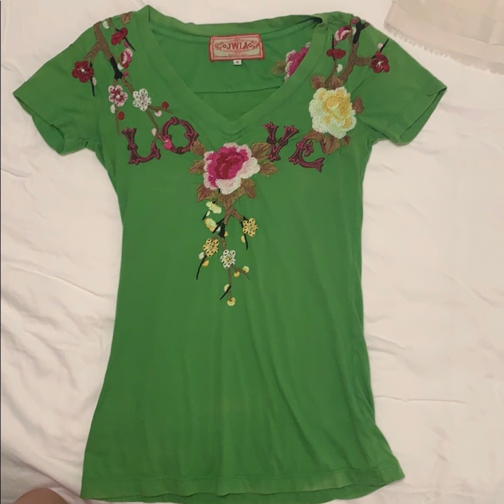 Johnny Was embroidered T-shirt